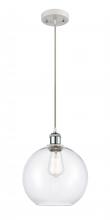  516-1P-WPC-G122-10 - Athens - 1 Light - 10 inch - White Polished Chrome - Cord hung - Mini Pendant