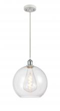  516-1P-WPC-G122-12 - Athens - 1 Light - 12 inch - White Polished Chrome - Cord hung - Mini Pendant