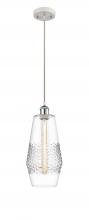  516-1P-WPC-G682-7 - Windham - 1 Light - 7 inch - White Polished Chrome - Cord hung - Mini Pendant