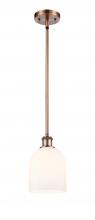  516-1S-AC-G558-6GWH - Bella - 1 Light - 6 inch - Antique Copper - Mini Pendant