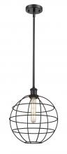  516-1S-BK-CE-12-BK - Lake Placid - 1 Light - 12 inch - Matte Black - Mini Pendant