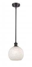  516-1S-OB-G1216-8WM - White Mouchette - 1 Light - 8 inch - Oil Rubbed Bronze - Mini Pendant