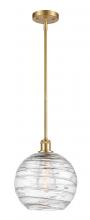  516-1S-SG-G1213-10 - Athens Deco Swirl - 1 Light - 10 inch - Satin Gold - Mini Pendant