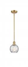  516-1S-SG-G1215-6 - Athens Water Glass - 1 Light - 6 inch - Satin Gold - Mini Pendant