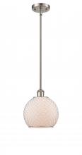  516-1S-SN-G121-8CSN - Farmhouse Chicken Wire - 1 Light - 8 inch - Brushed Satin Nickel - Mini Pendant