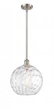  516-1S-SN-G1215-12 - Athens Water Glass - 1 Light - 12 inch - Brushed Satin Nickel - Mini Pendant