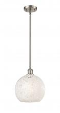  516-1S-SN-G1216-10WM - White Mouchette - 1 Light - 10 inch - Brushed Satin Nickel - Mini Pendant