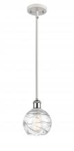  516-1S-WPC-G1213-6 - Athens Deco Swirl - 1 Light - 6 inch - White Polished Chrome - Mini Pendant