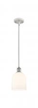  516-1S-WPC-G558-6GWH - Bella - 1 Light - 6 inch - White Polished Chrome - Mini Pendant