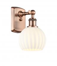  516-1W-AC-G1217-6WV - White Venetian - 1 Light - 6 inch - Antique Copper - Sconce