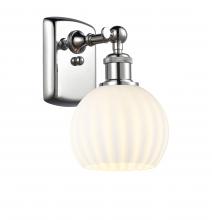  516-1W-PC-G1217-6WV - White Venetian - 1 Light - 6 inch - Polished Chrome - Sconce