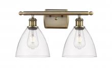  516-2W-AB-GBD-752 - Bristol - 2 Light - 18 inch - Antique Brass - Bath Vanity Light