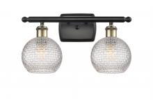  516-2W-BAB-G122C-6CL - Athens - 2 Light - 16 inch - Black Antique Brass - Bath Vanity Light