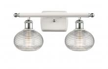  516-2W-WPC-G555-6CL - Ithaca - 2 Light - 16 inch - White Polished Chrome - Bath Vanity Light