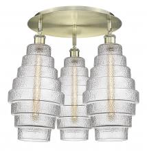  516-3C-AB-G672-8 - Cascade - 3 Light - 20 inch - Antique Brass - Flush Mount