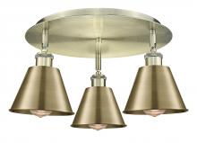  516-3C-AB-M8-AB - Ballston - 3 Light - 18 inch - Antique Brass - Flush Mount