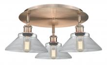  516-3C-AC-G132 - Orwell - 3 Light - 20 inch - Antique Copper - Flush Mount