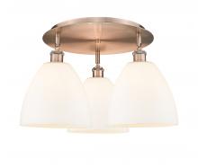  516-3C-AC-GBD-91 - Bristol - 3 Light - 21 inch - Antique Copper - Flush Mount