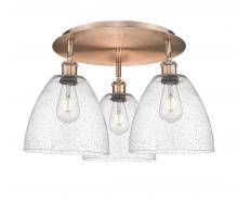  516-3C-AC-GBD-94 - Bristol - 3 Light - 21 inch - Antique Copper - Flush Mount