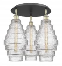  516-3C-BAB-G672-8 - Cascade - 3 Light - 20 inch - Black Antique Brass - Flush Mount