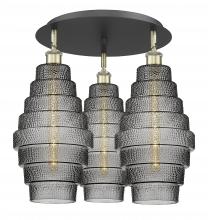  516-3C-BAB-G673-8 - Cascade - 3 Light - 20 inch - Black Antique Brass - Flush Mount