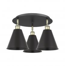  516-3C-BAB-MBC-8-BK - Berkshire - 3 Light - 20 inch - Black Antique Brass - Flush Mount