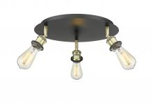  516-3C-BAB - Ballston - 3 Light - 12 inch - Black Antique Brass - Flush Mount