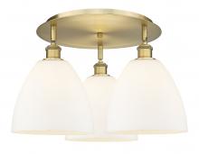  516-3C-BB-GBD-91 - Bristol - 3 Light - 21 inch - Brushed Brass - Flush Mount