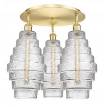  516-3C-SG-G672-8 - Cascade - 3 Light - 20 inch - Satin Gold - Flush Mount