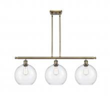  516-3I-AB-G124-10 - Athens - 3 Light - 37 inch - Antique Brass - Stem Hung - Island Light