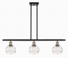  516-3I-BAB-G556-6CL - Rochester - 3 Light - 36 inch - Black Antique Brass - Cord hung - Island Light