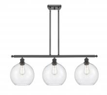  516-3I-BK-G124-10 - Athens - 3 Light - 37 inch - Matte Black - Stem Hung - Island Light