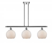  516-3I-PC-G121-8CSN - Farmhouse Chicken Wire - 3 Light - 36 inch - Polished Chrome - Cord hung - Island Light