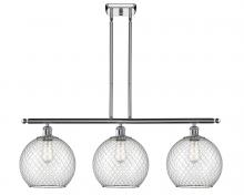  516-3I-PC-G122-10CSN - Farmhouse Chicken Wire - 3 Light - 37 inch - Polished Chrome - Cord hung - Island Light