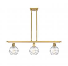  516-3I-SG-G1213-6 - Athens Deco Swirl - 3 Light - 36 inch - Satin Gold - Cord hung - Island Light