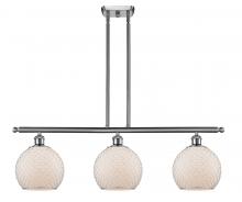  516-3I-SN-G121-8CSN - Farmhouse Chicken Wire - 3 Light - 36 inch - Brushed Satin Nickel - Cord hung - Island Light