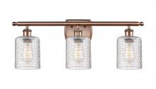  516-3W-AC-G112C-5CL - Cobbleskill - 3 Light - 25 inch - Antique Copper - Bath Vanity Light