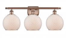  516-3W-AC-G121-8CSN - Farmhouse Chicken Wire - 3 Light - 28 inch - Antique Copper - Bath Vanity Light