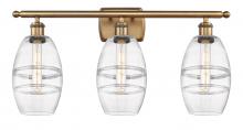  516-3W-BB-G557-6CL - Vaz - 3 Light - 26 inch - Brushed Brass - Bath Vanity Light