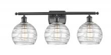  516-3W-BK-G1213-8 - Athens Deco Swirl - 3 Light - 28 inch - Matte Black - Bath Vanity Light