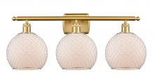  516-3W-SG-G121-8CSN - Farmhouse Chicken Wire - 3 Light - 28 inch - Satin Gold - Bath Vanity Light