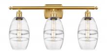  516-3W-SG-G557-6CL - Vaz - 3 Light - 26 inch - Satin Gold - Bath Vanity Light