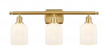  516-3W-SG-G559-5GWH - Bridal Veil - 3 Light - 25 inch - Satin Gold - Bath Vanity Light