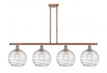  516-4I-AC-G1213-10 - Athens Deco Swirl - 4 Light - 48 inch - Antique Copper - Cord hung - Island Light