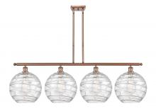  516-4I-AC-G1213-12 - Athens Deco Swirl - 4 Light - 50 inch - Antique Copper - Cord hung - Island Light