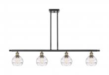  516-4I-BAB-G556-6CL - Rochester - 4 Light - 48 inch - Black Antique Brass - Cord hung - Island Light