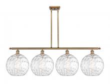  516-4I-BB-G1215-12 - Athens Water Glass - 4 Light - 50 inch - Brushed Brass - Stem Hung - Island Light