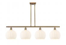  516-4I-BB-G1217-10WV - White Venetian - 4 Light - 48 inch - Brushed Brass - Stem Hung - Island Light