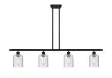  516-4I-BK-G112C-5CL - Cobbleskill - 4 Light - 48 inch - Matte Black - Cord hung - Island Light