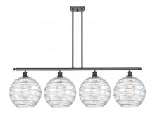  516-4I-BK-G1213-12 - Athens Deco Swirl - 4 Light - 50 inch - Matte Black - Cord hung - Island Light